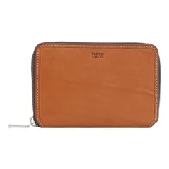 新品 [タケオキクチ] 財布 二つ折り ラウンドファスナー 本革 メンズ 780614 マルゴII ミドル財布 レザー 牛革 【02】 ブラウン