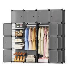 ☆ 収納BOX ハンガーラック 16BOX 連結自由 ブラウン 茶色 即購入OK