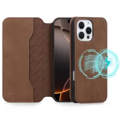 VISOUL iPhone16 Pro 対応ケース 手帳型 本革 アイフォン16Pro ケース MagSafe対応 スマホケース レザーケース 手帳型ケース カード収納 携帯ケース 全面保護 マグネット 柔軟なTPU素材 アイホン16 Pro チョコレート