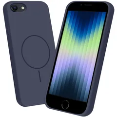 iPhone SE3 iPhone SE2 iPhone8 iPhone7 ケース MagSafe対応 シリコン カバー アイフォンSE3 耐衝撃 スマホケース 米軍MIL規格 PCアーキテクチャ 液体シリコーン 保護ケース 落下防止 ダークブルー 4.7イン