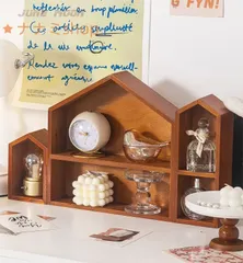 デスクトップティーセットマグカップ引き出し収納ボックスレトロワークステーションウォーターカップティーカップ装飾収納ボックスフリップ