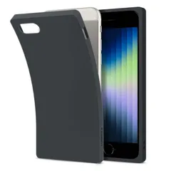 Spigen iPhone SE3/SE2 ケース 耐衝撃 TPU ソフト ケース 米軍MIL規格 カメラ 液晶 保護 ワイヤレス充電対応 リ・メロー ACS04501 (チャコール・グレー)