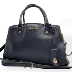 極美品　COACH コーチ　2way ハンドバッグ　ショルダーバッグ　ネイビー