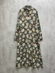 AZUL BY MOUSSY アズールバイマウジー 花柄 シャツ ワンピース sizeM/グリーン×オレンジ ■◇レディース