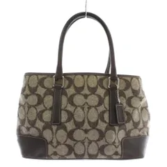 コーチ COACH ハンドバッグ トート ウール レザー シグネチャー 総柄 茶色 ブラウン 7723 /XZ ■GY13