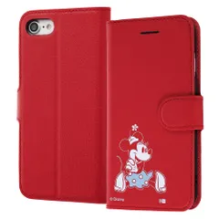 iPhone SE（第3世代）/ iPhone SE（第2世代）/ 8 / 7 / 『ディズニーキャラクター』/手帳型ケースマグネット / ミニーマウス_sitting