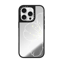 CASETiFY ミラー MagSafe対応 iPhone 16 Proケース [反射性 / 1.5mからの落下試験をクリア (MIL規格1倍相当) / ワイヤレス充電およびMagsafe対応] - Half Sakura - クリア ブラック