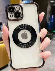 iPhone 12 用 ケース クリア カバー MagSafe 対応 ワイヤレス充電 アイフォン 12 カバー 透明 マグネティックループ内蔵 カメラ保護 薄型 軽い 耐衝撃 PC+ソフトTPU ストラップホール付き