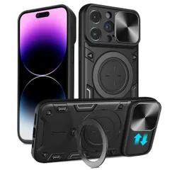 LCSMFKJ iPhone 14 Pro Max 対応 ケース 多機能隠しスタンド カメラレンズ保護 マグネット式 ワイヤレス充電対応 米軍MIL規格 耐衝撃 スマホケース Case Cover いphone14promax あいふぉん アイホン アイフォン