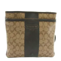 コーチ COACH ショルダーバッグ PVC レザー シグネチャー 総柄 ロゴ 茶色 ブラウン F70591 /XZ ■GY05