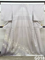 絽 訪問着 夏物 金駒 銀彩 透け感 居敷当て付き 正絹 躾糸付き G039