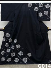 有松鳴海絞り 浴衣 夏物 薔薇 綿 墨黒地 G045 - メルカリ