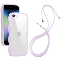 iPhone se 第3/2世代 iPhone 8 ケース iPhone 7 ケース クリア ショルダー 全面保護 人気 かわいい カバー 透明 スマホケース 薄型 軽量 首かけ 肩掛け 縄掛けケース ストラップ付き 長さ調整可能 落下防止 Qi ワイヤレス充