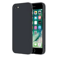 iPhone SE ケース 第2世代 第3世代 iPhone 7 iPhone 8 耐衝撃 滑り止め 軽量 薄型 上品 人気 TPU シリコン 耐摩擦 米軍MIL規格 ストラップホール付き ワイヤレス充電対応 スマホケース EUMADOVE (ダークブラック,