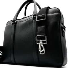 【極美品】HUGO BOSS ヒューゴボス ビジネスバッグ ブリーフケース レザー 本革 ブラック 黒 A4収納可 PC 自立 2WAY ショルダーバッグ 斜め掛け 通勤 出張 仕事用 ギフト 大容量