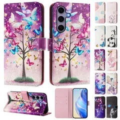 Galaxy S22 手帳型カバー 10色 ストラップ付き おしゃれ かわいい パンダ 蝶々 カード収納 スタンド機能 マグネット 耐衝撃 日常 ギャラクシー S22 ケース SC-51C SCG13 携帯カバー スマホケース