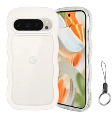 Google Pixel 10/10 Pro/9/9 Pro ケース クリア ウェーブ ピクセル10 TPU波状フレーム うねうね グーグル ピクセル10 Pro 滑り止め スマホケースウェーブ デザイン 手にフィット 韓国 可愛い 女性用 女子向け 人気 落