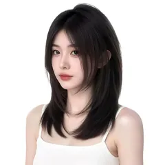 (ブラックブラウン) ネット/櫛付き ファッション  耐熱 人気 小顔 自然 女性 普段使い コスプレ かつら フルウィッグ レイヤーカット レディース ミディアム 前髪なし セミロング ストレート ウィッグ