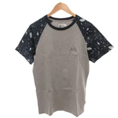 ステューシー STUSSY ラグランTシャツ 半袖 ロゴ バックプリント M ネイビー グレー /FF