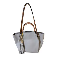 ★綺麗★3way ハンドバッグ ショルダーバッグ ライトグレー タッセル付