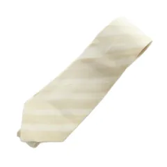 エルメス HERMES ネクタイ 絹 シルク ストライプ Hロゴ レギュラータイ ベージュ ■GY03 /MQ ■OH