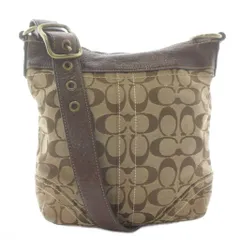 コーチ COACH ショルダーバッグ キャンバス レザー シグネチャー 総柄 ベージュ 茶色 ブラウン 10402 /XZ ■GY18