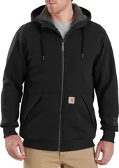 カーハート メンズ アウター パーカー・スウェット シャツ Carhartt Mens Rain Defenderockland SherpaLined Hooded Sweatshirt Black ブラック