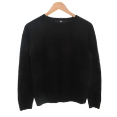 ユニクロ UNIQLO 22AW 3Dカシミヤクルーネックセーター ニット 長袖 L 黒 ブラック /FF