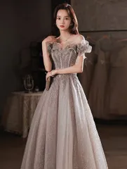 【新品 未使用】2026新作 オフショルダー ウェディングドレス フリルデザイン＆グリッター刺繍 2026新作 Aライン 花嫁 二次会 フォトウェディング向け 結婚式 披露宴 二次会 前撮り フォトウェディング 成人式 パーティー卒業式 入学式 入園式