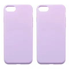 【新品未使用】2個セット iPhone8/iPhone7/iPhoneSE2/SE3 スマホケース カバー TPU (色:ラベンダー) 耐衝撃 スリム コンパクト ソフトケース カラフル 可愛い おしゃれ chntpu-iphone7-blue-2pcs