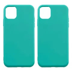 【新品未使用】2個セット iPhone11 アイフォン11 スマホケース カバー TPU (色:ターコイズ) 耐衝撃 スリム コンパクト ソフトケース カラフル 可愛い おしゃれ chntpu-iphone11-blue-2pcs