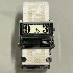 フェンディ　 1120L　クォーツ　メンズ　レディース　腕時計　スクエアフェイス　アイボリー文字盤　ズッカベルト ◇  FENDI　FFロゴベルト 稼働