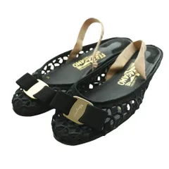 サルヴァトーレフェラガモ Salvatore Ferragamo ヴァラ バレエシューズ パンプス メッシュ ストラップ 5 黒 ブラック /SS ■OS
