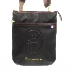 カステルバジャック CASTELBAJAC ルポ ショルダーバッグ クロスボディ レザー ロゴ 黒 ブラック /MN23 ■GY18