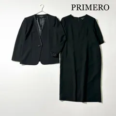 3303y【美品】プリメロ 喪服　17号　大きいサイズ　黒　ノーカラー　ワンピースロング