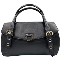 Ferragamo フェラガモ　ガンチーニ　ハンドバッグ　ブラック　レザー