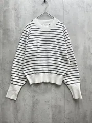 新品 OPAQUE.CLIP オペークドットクリップ 637-16035 ボリュームスリーブ ニット size38/M/白ｘ黒 ストライプ ◇■レディース