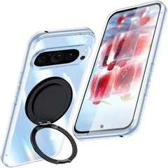 Google Pixel 9 ケース クリア マグネット搭載 リング付き TPU Google Pixel 9 Pro カバー 専用 リング付き スタンド機能 縦横両対応 車載ホルダー 耐衝撃 薄型 ケース