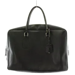 プラダ PRADA 三角プレート トライアングルロゴ ビジネスバッグ ブリーフケース ハンドバッグ レザー 黒 ブラック /AN12 ■OH