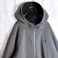 【海外モデル】POLO RALPH LAUREN ポロラルフローレン ダークグレー ジップアップパーカー #p04