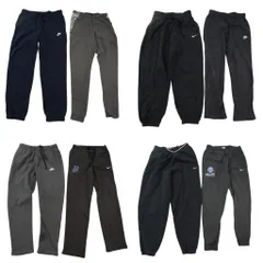 古着卸 まとめ売り ナイキ NIKE スウェット パンツ 8枚セット (メンズ S /M ) スウォッシュロゴ ジョガー ブラック グレー 中古古着 NE1591