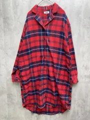 TOMMY jeans トミージーンズ チェック シャツ ワンピース sizeM/赤x紺 ◆■レディース