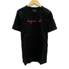 アニエスベーオム Agnes b. homme Tシャツ カットソー 半袖 ロゴプリント T0 黒 ブラック /SM12 ■GY61