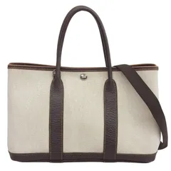 エルメス HERMES ガーデンパーティTPM 2WAYバッグ トート ショルダー トワルアッシュ/レザー マロン □I刻印 2005年 中古 新入荷 HE1200のサムネイル