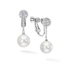 [Gift from New York] イヤリング レディース パール 真珠 揺れる 大粒 プラチナ 加工 痛くない 金属アレルギー対応 女性 プレゼント 結婚式 卒業式 入学式