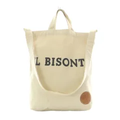 イルビゾンテ IL BISONTE 2WAYバッグ ハンドバッグ ショルダーバック キャンバス アイボリー ロゴプリント /RI ■OS