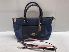 送料無料h12860 COACH コーチ M1848 トート ショルダー バッグ デニム生地 レディース