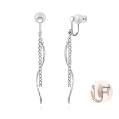 FH.bird ロングイヤリング レディース 揺れる シルバー925 金属アレルギー対応 痛くないイヤリング 長い チェーン 落ちない ブランド シンプル 誕生日 20代 30代 40代 母の日 プレゼント 母の日 ギフト 入学式 卒業式 女性 ジュエリー 高