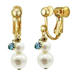 [ジュエリーショップエム] イヤリング レディース 推しカラー ストーン スノーマン ニッケルフリー ネジバネ式 アクセサリー ゴールド 日本製 p0304-E ブルー