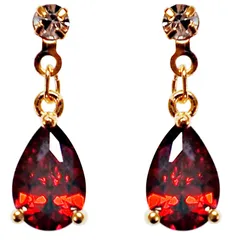 イヤリング レディース ノンホールピアス キュービックジルコニア 赤 クリスタル イヤリング 人気 痛くない 大人 上品 フォーマル おしゃれ レッド CZ ティアドロップ シンプル 結婚式 樹脂 イヤリング 【 イアリング 】 ミヤビグレース Miyabi